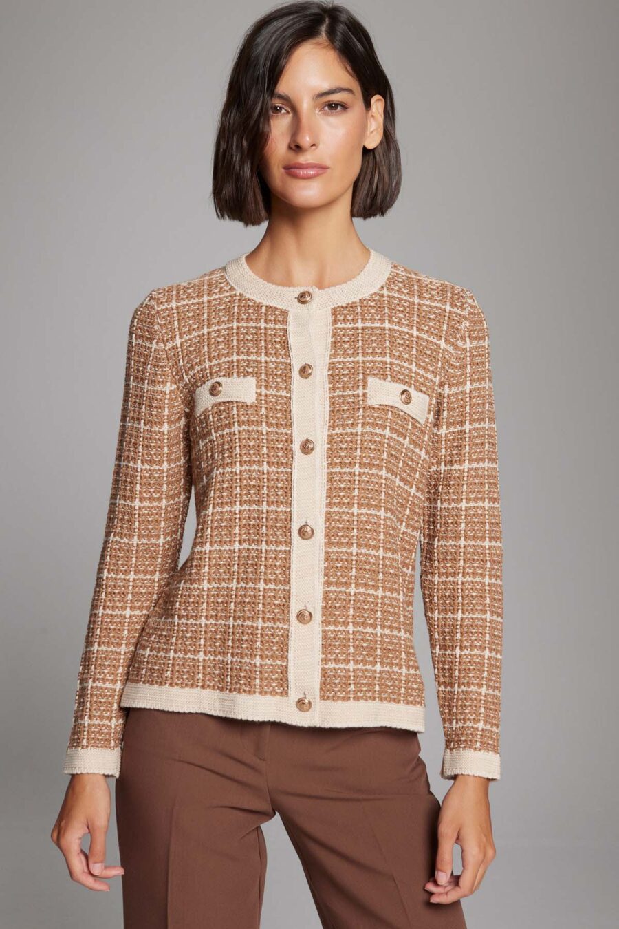 26521 CHAQUETA CHANNEL CUADROS